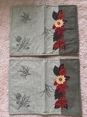 Autumn Leaf Embroidered Table Placemats